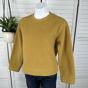 Everlane Renew Plush Teddy Fleece Sweatshirt Mustard Yellow Top Boxy Size S‎